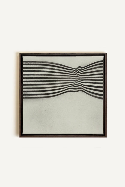 OLEKA CANVAS - INFINITE STRIPES, Oeuvre sur toile étirée, encadré Brun Noyer