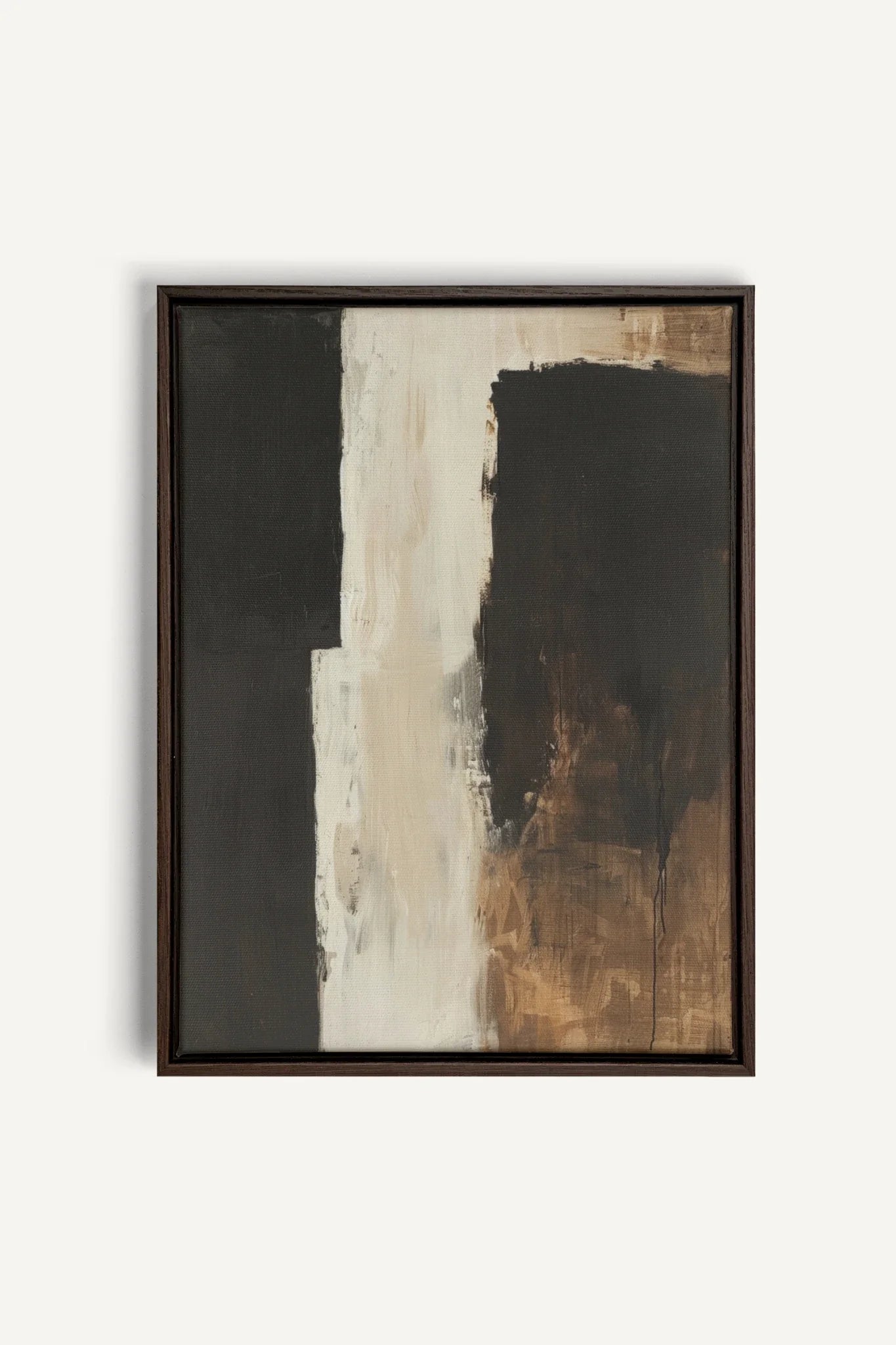 OLEKA CANVAS - INK METAPHOR I, Oeuvre sur toile étirée, encadré Brun Noyer