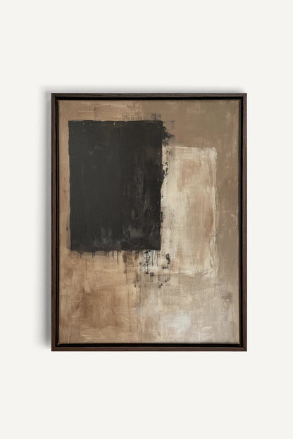 OLEKA CANVAS - INK METAPHOR II, Oeuvre sur toile étirée, encadré Brun Noyer