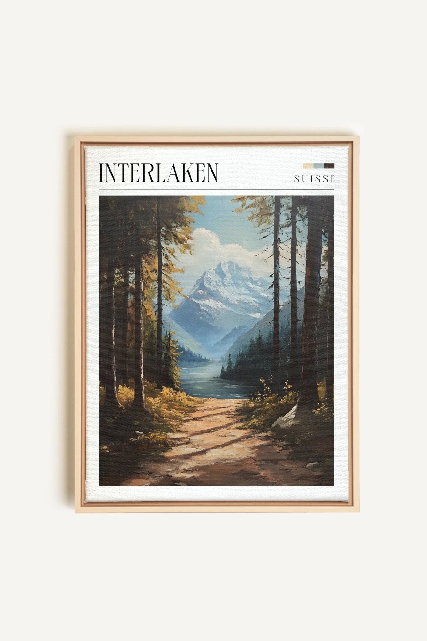 OLEKA CANVAS - INTERLAKEN, Oeuvre sur toile étirée, encadré Naturel Clair