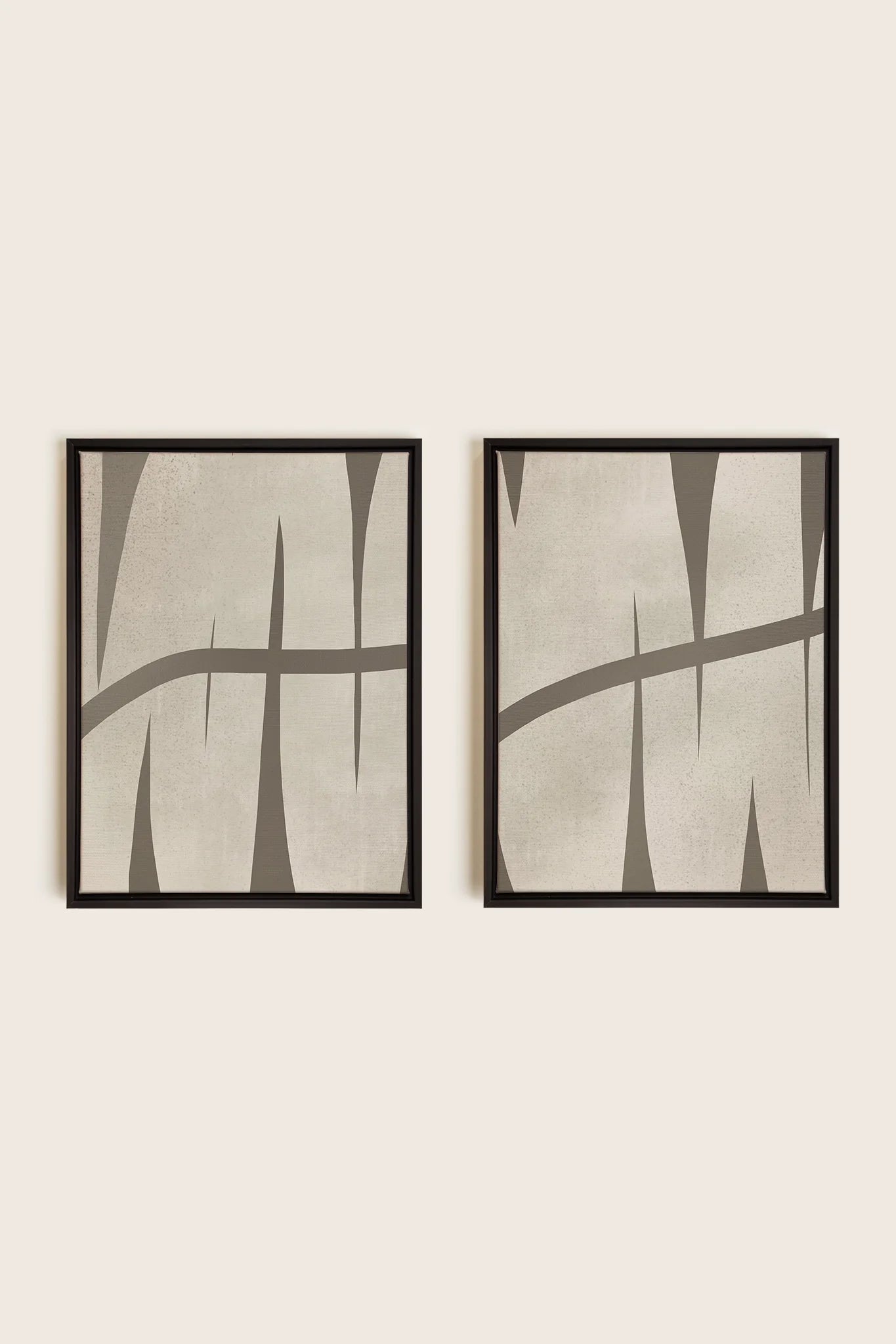 OLEKA CANVAS - INTERTWINE DUO, 2 Oeuvres sur toile étirée, encadré Noir