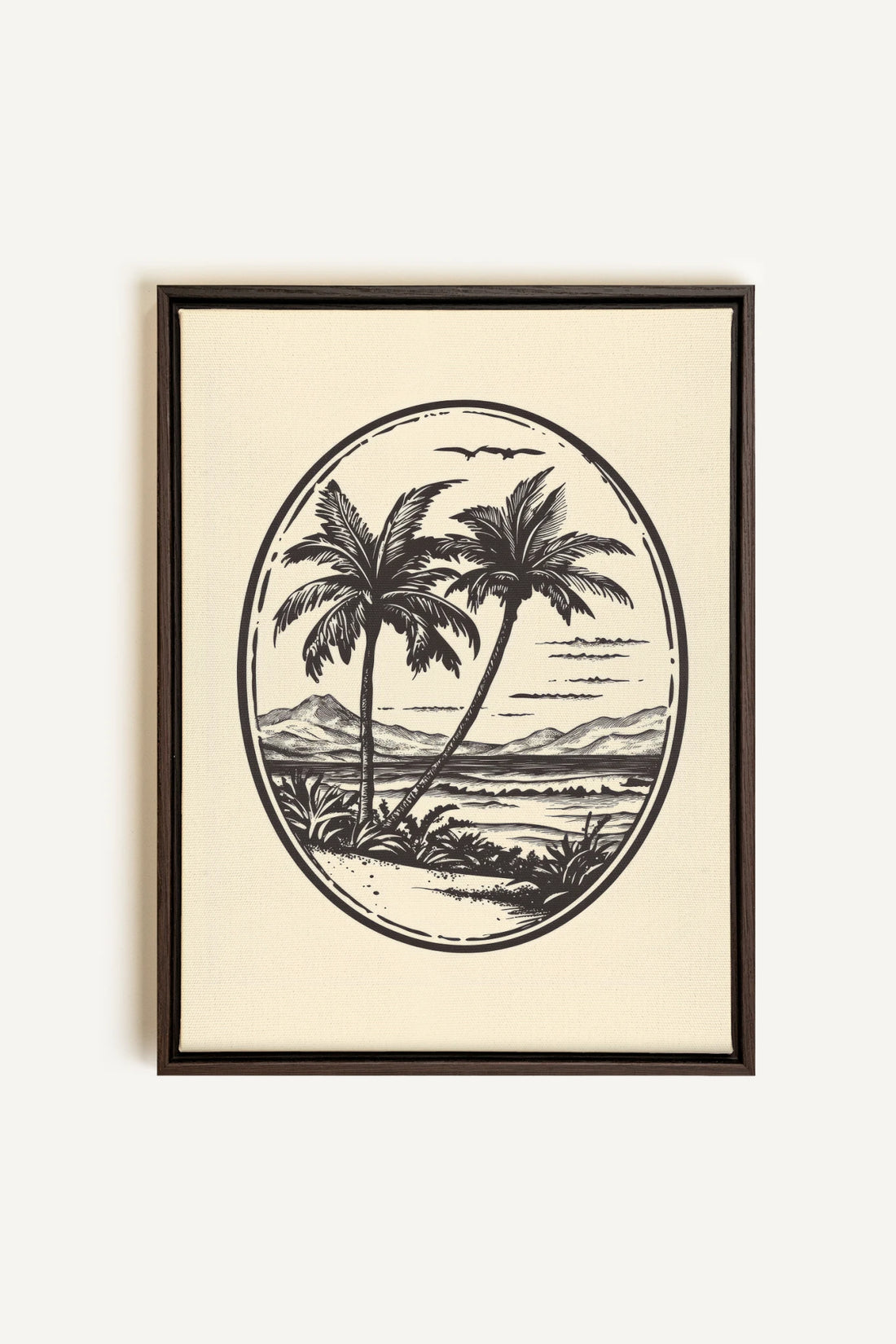 ISLAND ESCAPE, Oeuvre sur toile étirée, encadré Brun Noyer