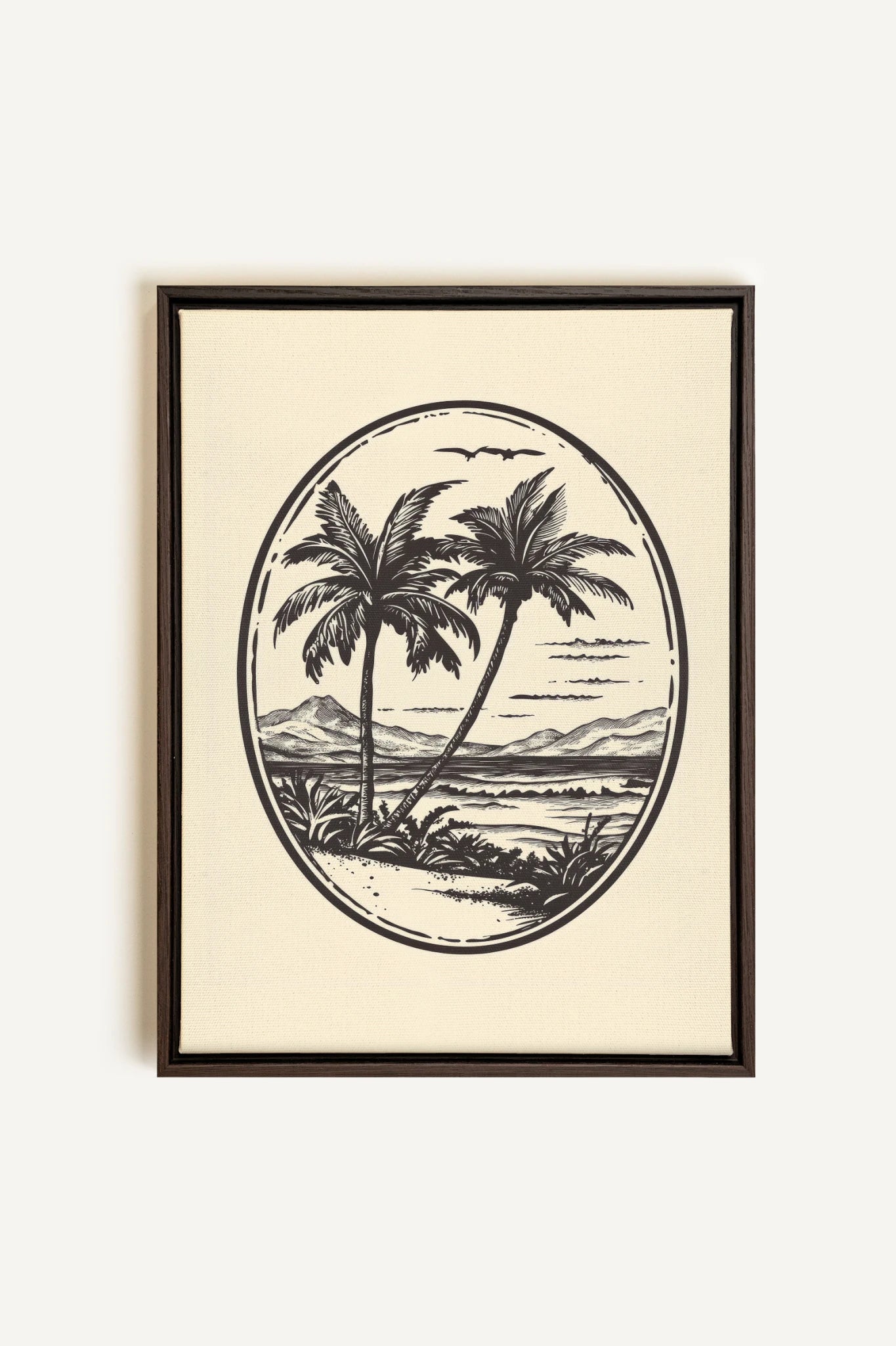 ISLAND ESCAPE, Oeuvre sur toile étirée, encadré Brun Noyer