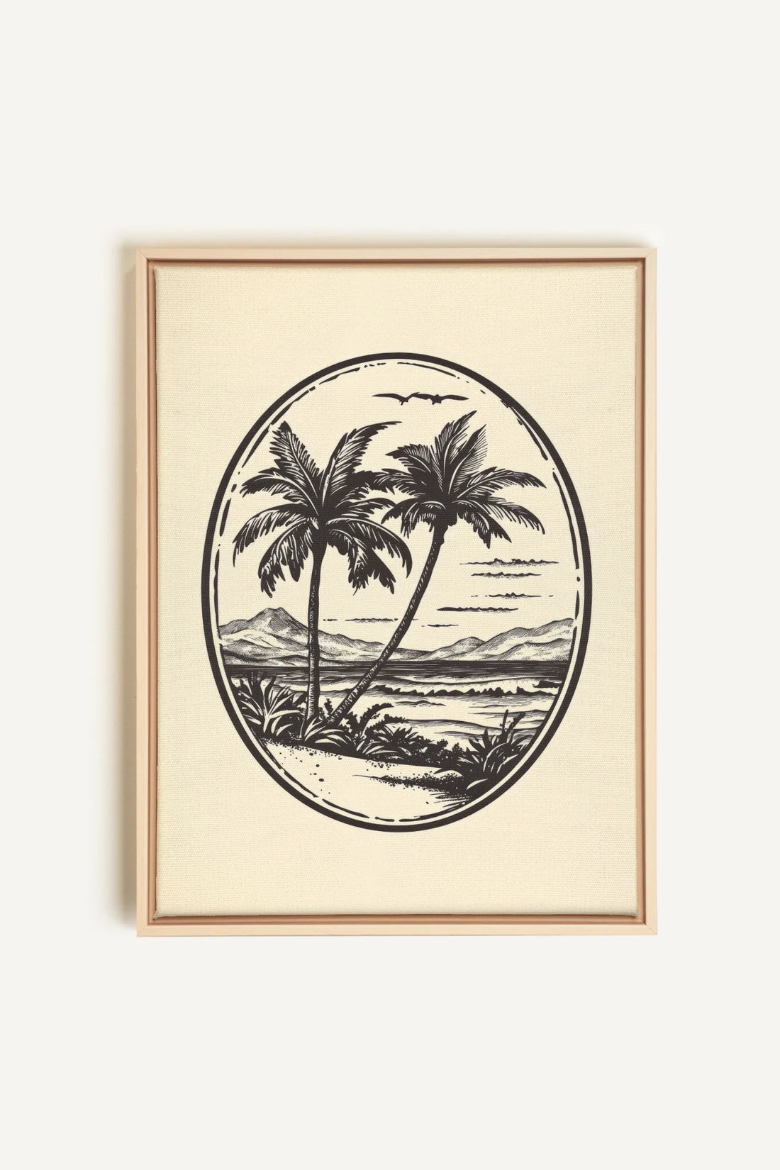 OLEKA CANVAS - ISLAND ESCAPE, Oeuvre sur toile étirée, encadré Naturel Clair