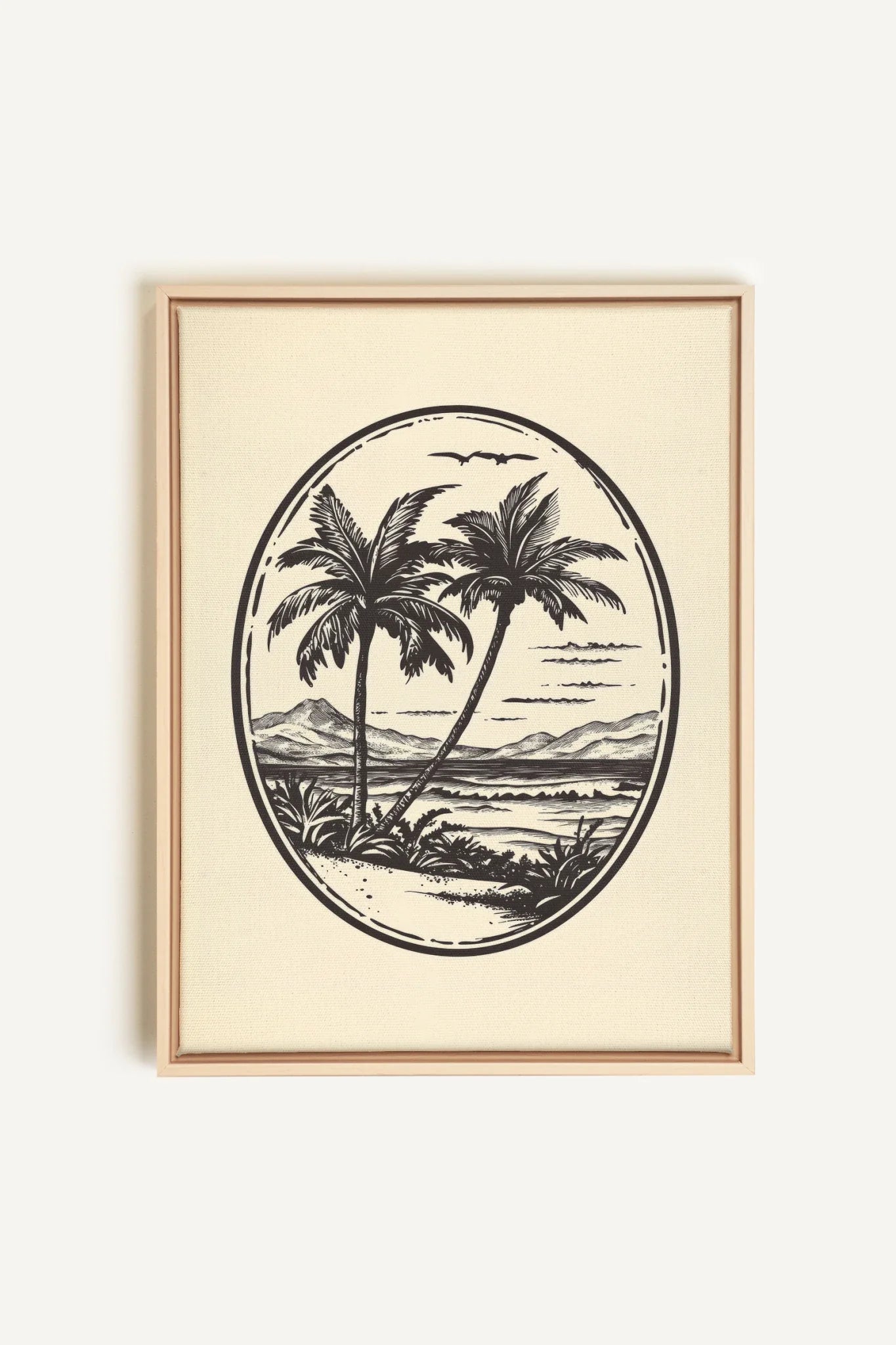 OLEKA CANVAS - ISLAND ESCAPE, Oeuvre sur toile étirée, encadré Naturel Clair