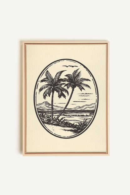 OLEKA CANVAS - ISLAND ESCAPE, Oeuvre sur toile étirée, encadré Naturel Clair