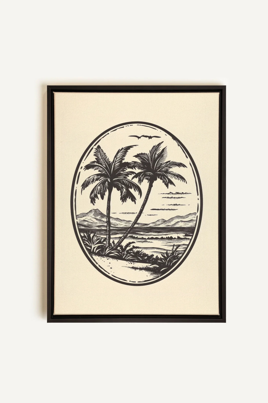 OLEKA CANVAS - ISLAND ESCAPE, Oeuvre sur toile étirée, encadré Noir