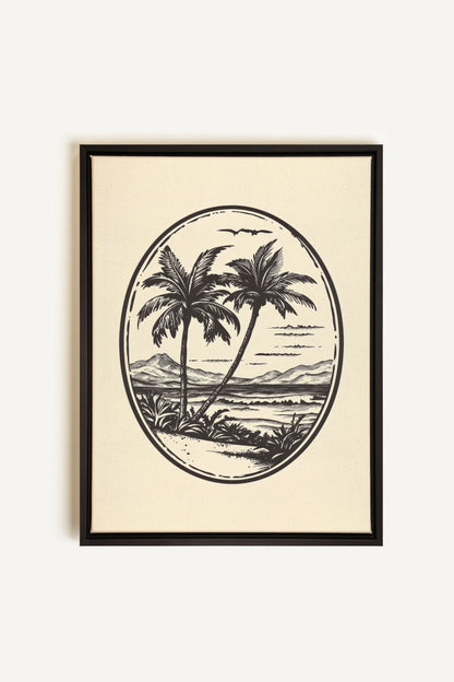 OLEKA CANVAS - ISLAND ESCAPE, Oeuvre sur toile étirée, encadré Noir