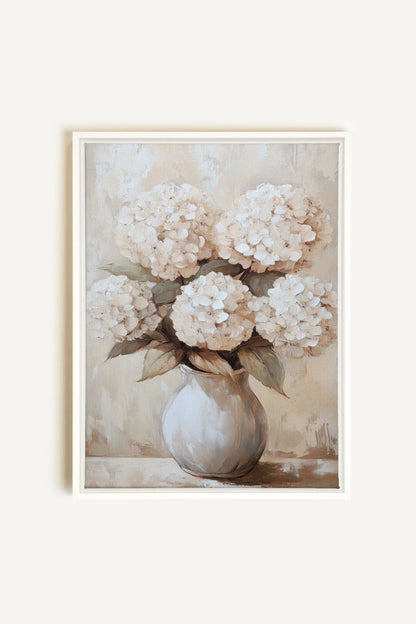 OLEKA CANVAS - IVORY BLOOMS, Oeuvre sur toile étirée, encadré Blanc
