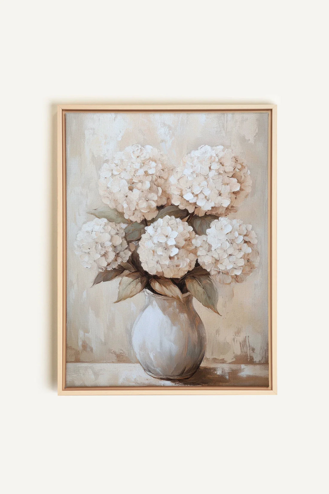 OLEKA CANVAS - IVORY BLOOMS, Oeuvre sur toile étirée, encadré Naturel Clair