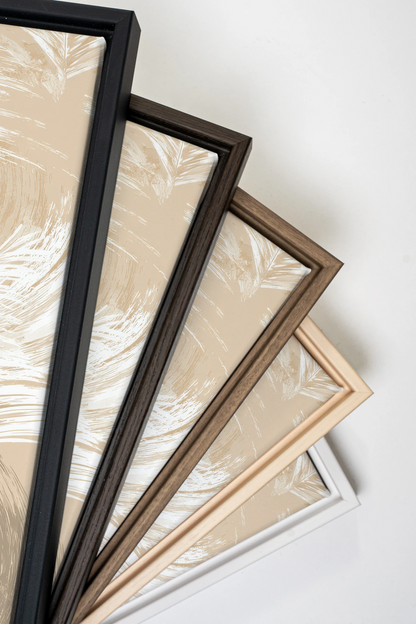 YVORY SWEEP, Work on stretched canvas, framed Oak Brown