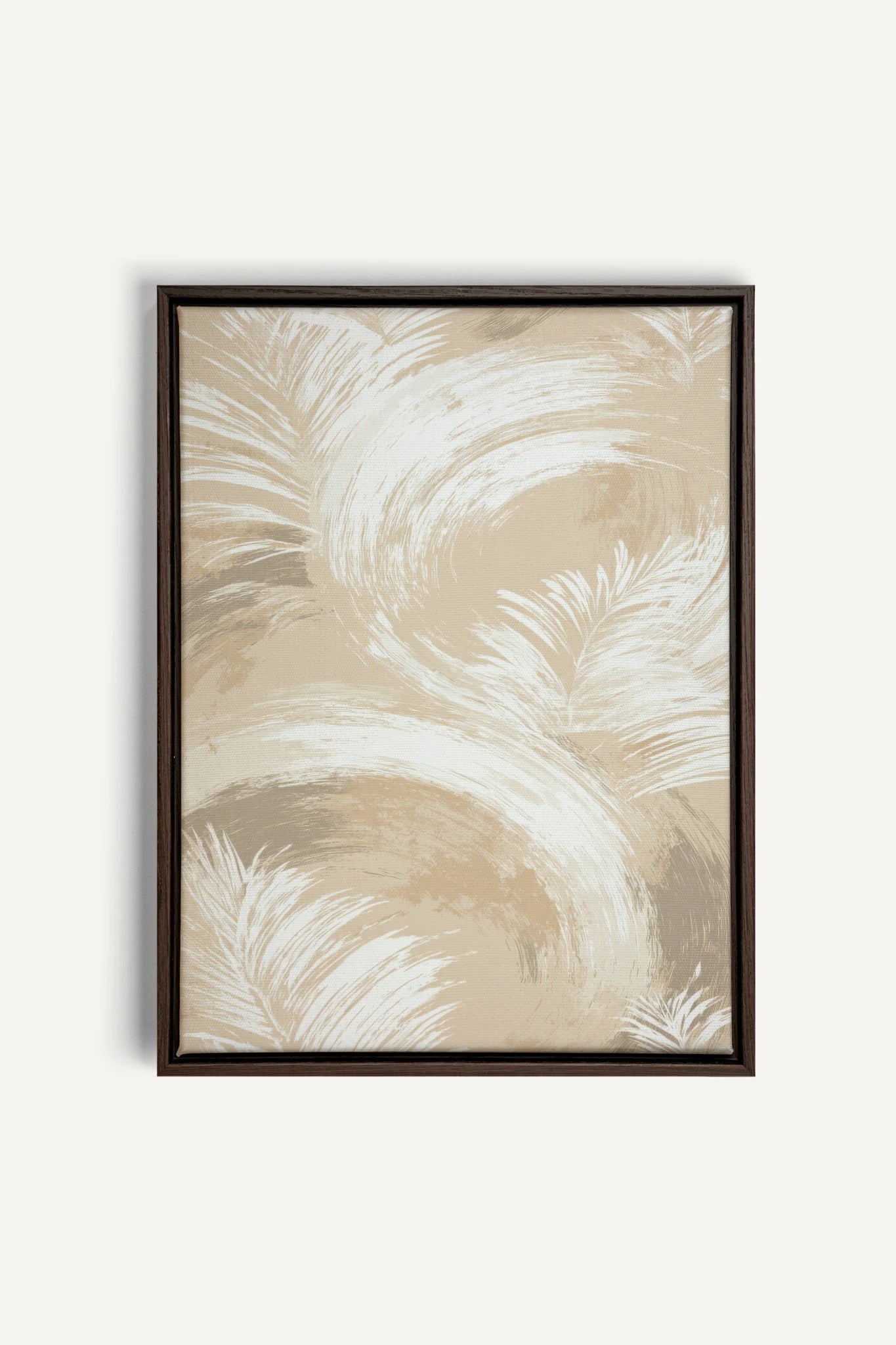 YVORY SWEEP, Work on stretched canvas, framed Walnut Brown