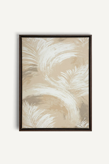 YVORY SWEEP, Work on stretched canvas, framed Walnut Brown