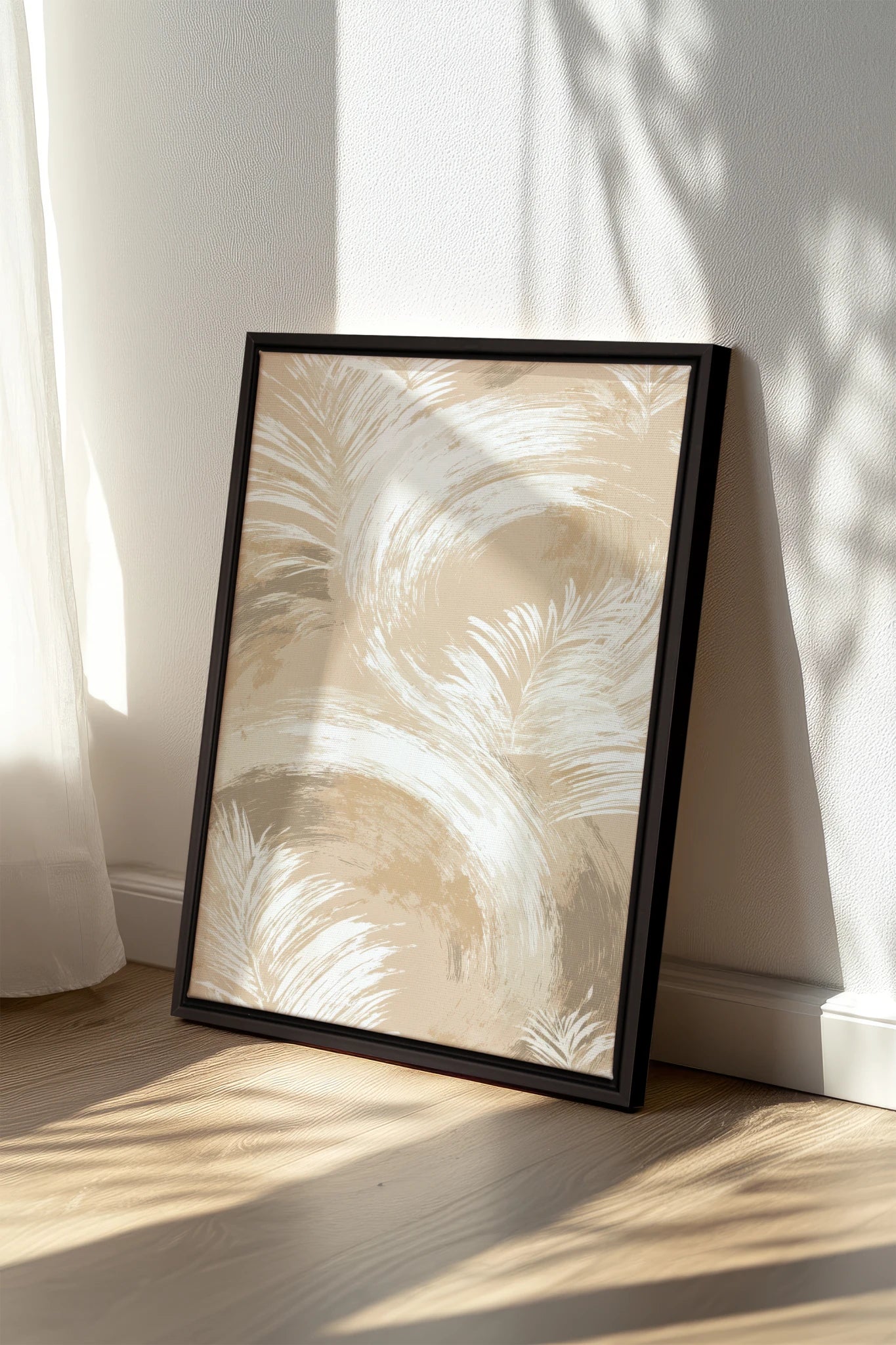 YVORY SWEEP, Oeuvre sur toile étirée, encadré Noir