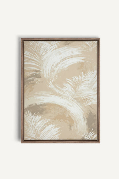 YVORY SWEEP, Work on stretched canvas, framed Oak Brown