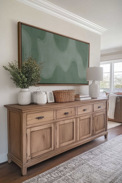 OLEKA CANVAS - WAVES OF SERENITY, Oeuvre sur toile étirée, encadré Brun Chêne