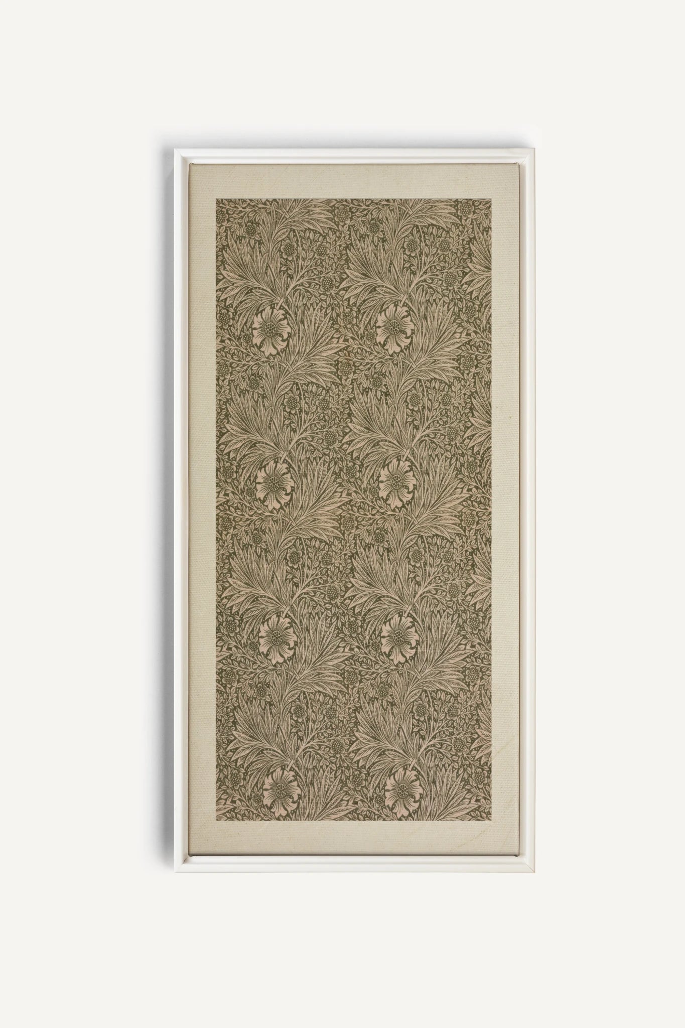 JARDIN GRAVÉ, Oeuvre sur toile étirée, encadré Blanc