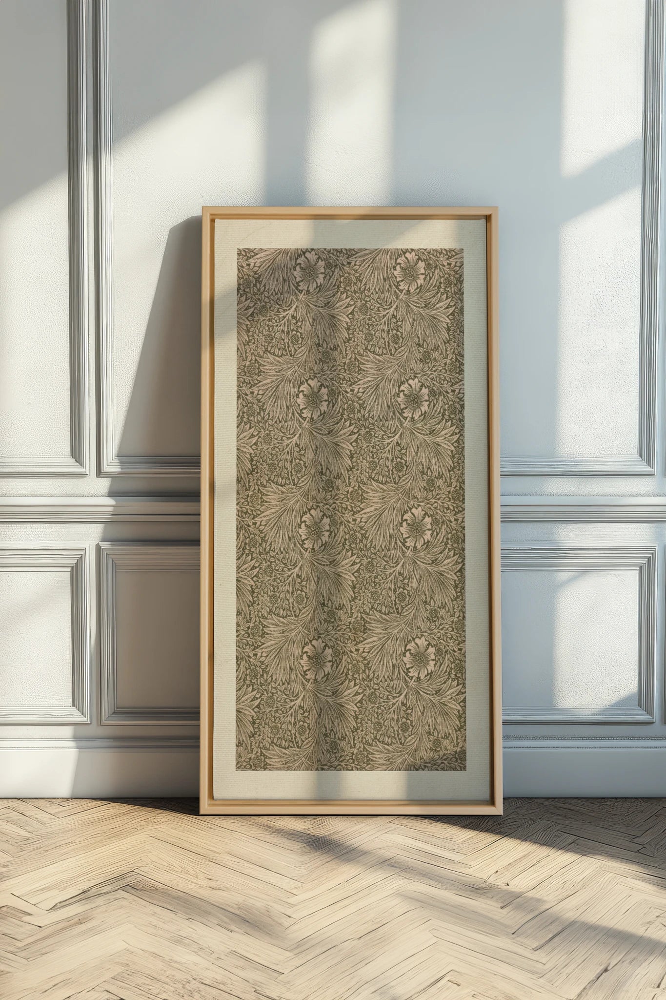 JARDIN GRAVÉ, Oeuvre sur toile étirée, encadré Naturel Clair