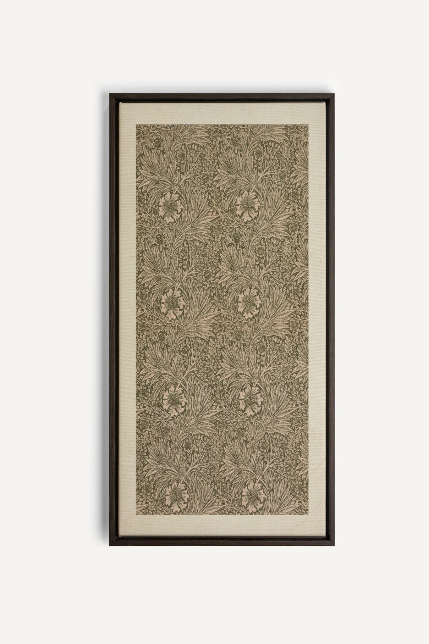 JARDIN GRAVÉ, Oeuvre sur toile étirée, encadré Brun Noyer