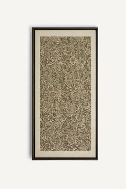 JARDIN GRAVÉ, Oeuvre sur toile étirée, encadré Brun Noyer