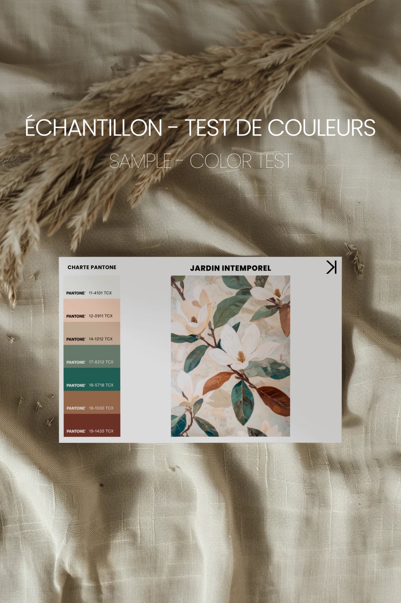 JARDIN INTEMPOREL, Oeuvre sur toile rigide, encadré Vintage Bronze