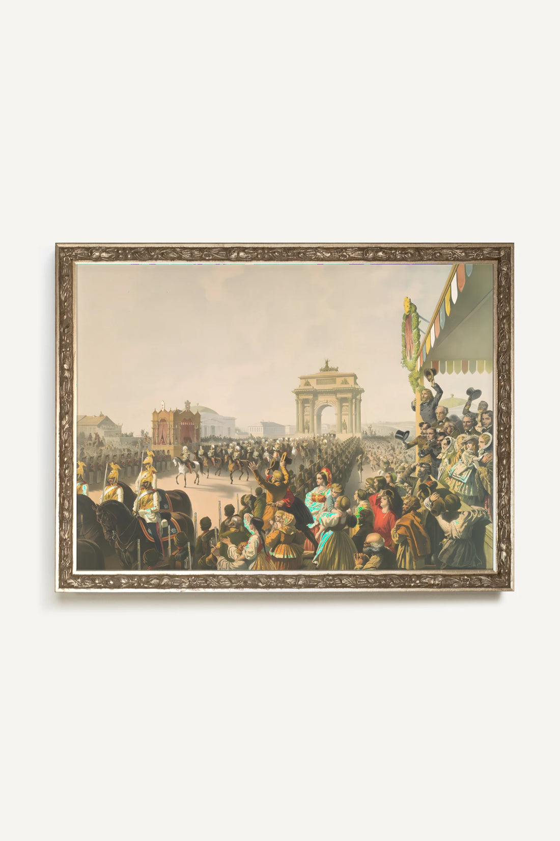 JOUR DE GLOIRE, Oeuvre sur toile rigide, encadré Vintage Argent