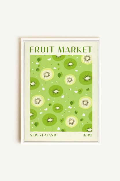 OLEKA CANVAS - KIWI, Oeuvre sur toile étirée, encadré Blanc