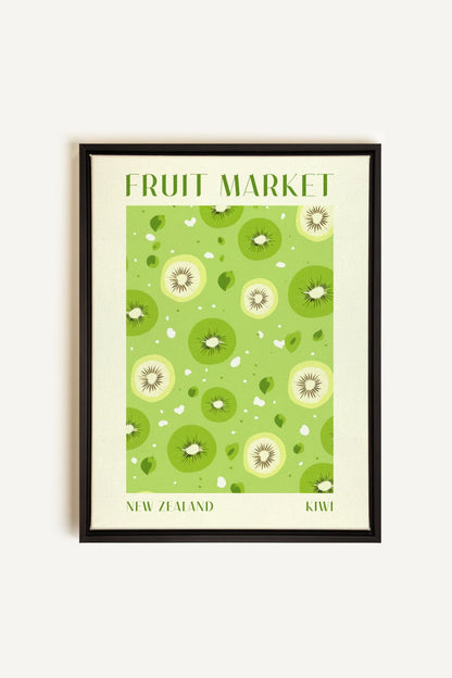 OLEKA CANVAS - KIWI, Oeuvre sur toile étirée, encadré Noir