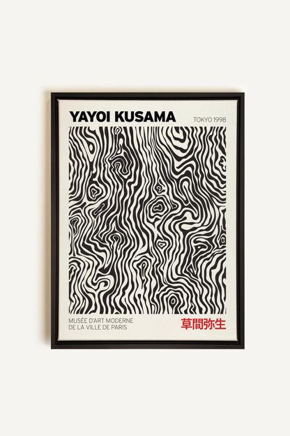 OLEKA CANVAS - KUSAMA I, Oeuvre sur toile étirée, encadré Noir