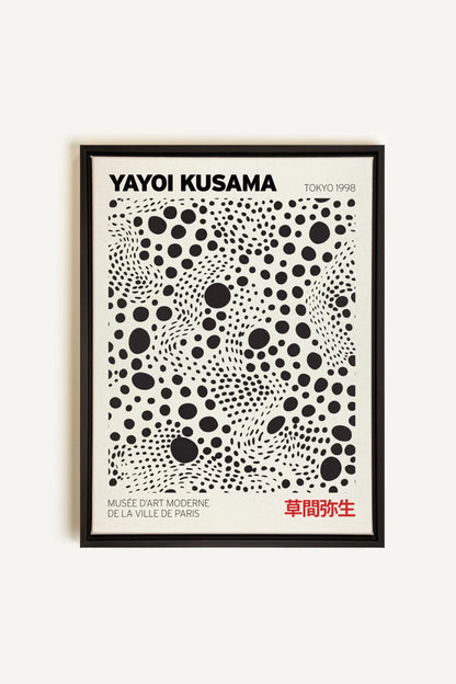 OLEKA CANVAS - KUSAMA II, Oeuvre sur toile étirée, encadré Noir