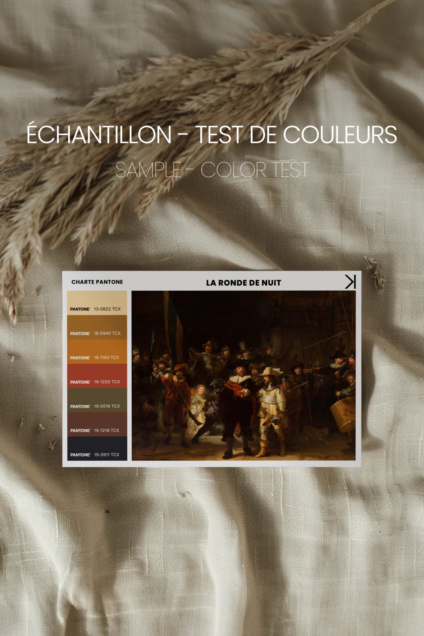 LA RONDE DE NUIT, Oeuvre sur toile rigide, encadré Vintage Bronze