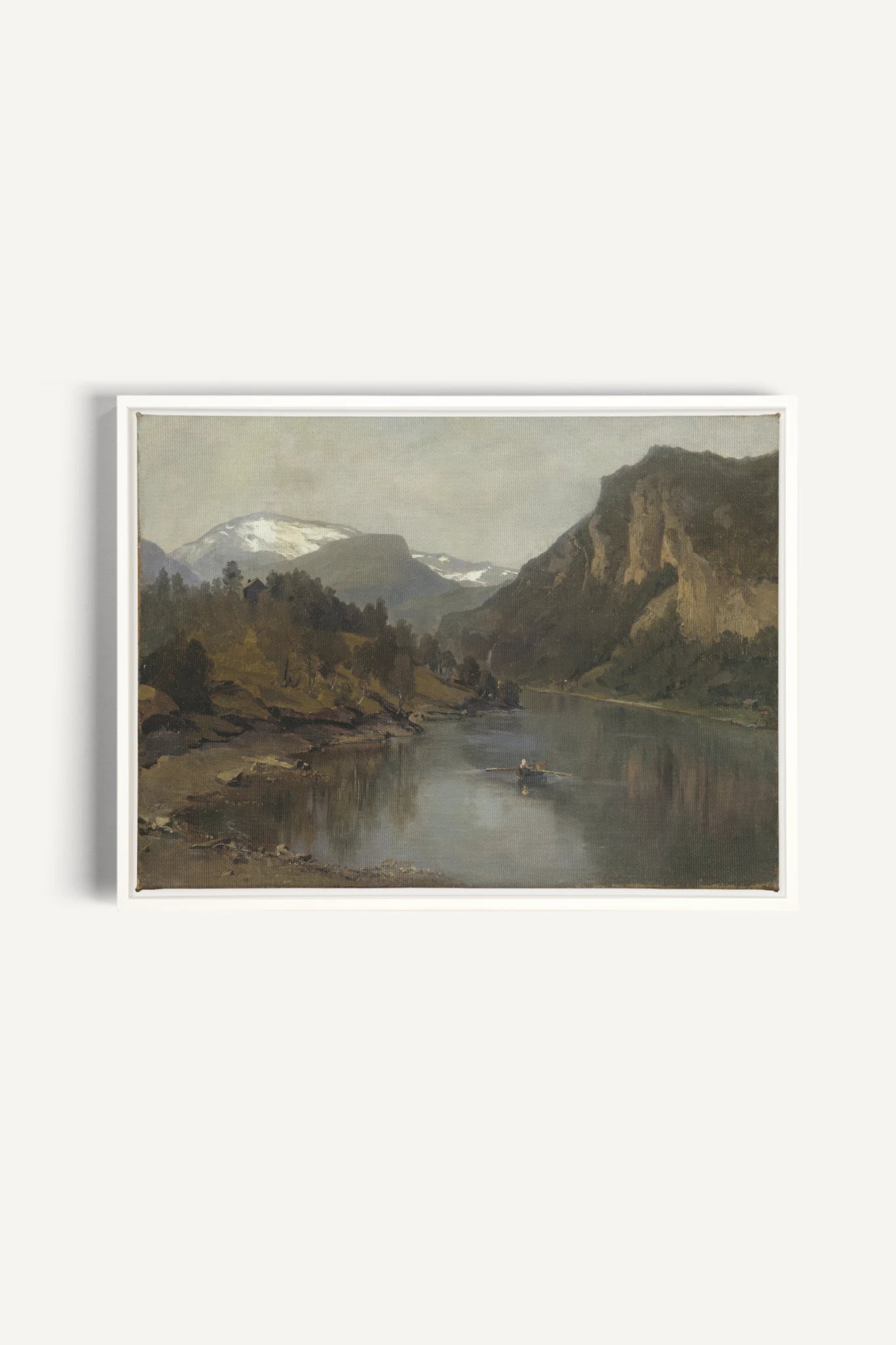 LAC MIROIR, Work on stretched canvas, framed White