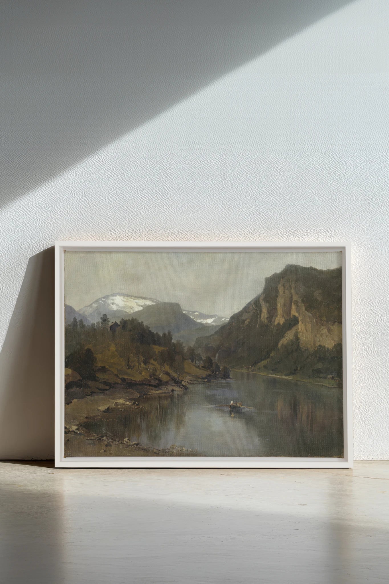 LAC MIROIR, Work on stretched canvas, framed White
