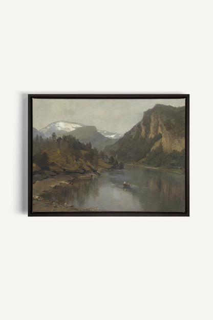 LAC MIROIR, Work on stretched canvas, framed Black