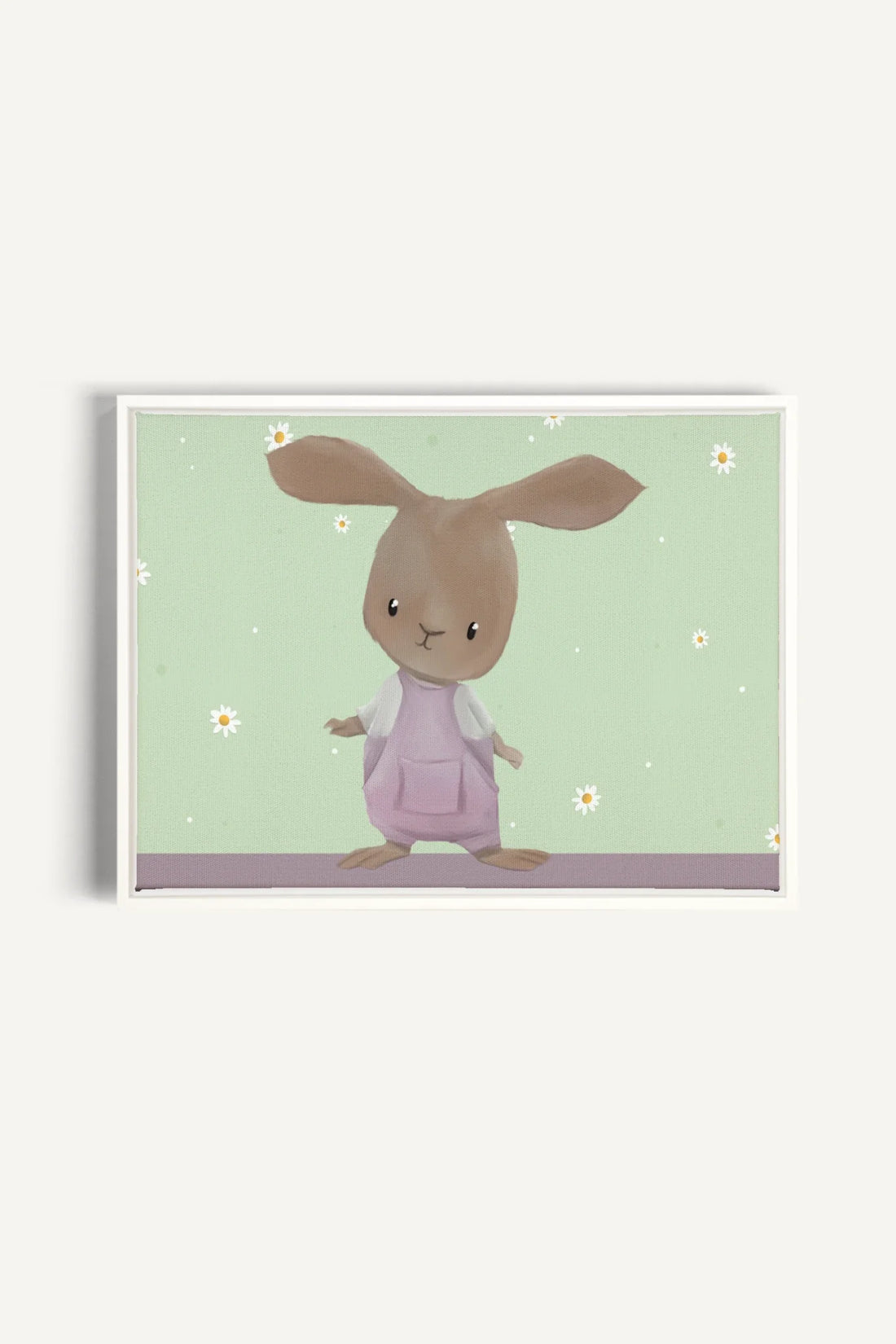 OLEKA CANVAS - LAPIN, Oeuvre sur toile étirée, encadré Blanc