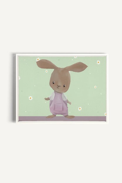 OLEKA CANVAS - LAPIN, Oeuvre sur toile étirée, encadré Blanc