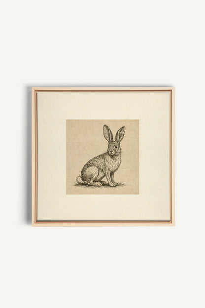 LAPIN DE LIN, Work on stretched canvas, framed Naturel Clair