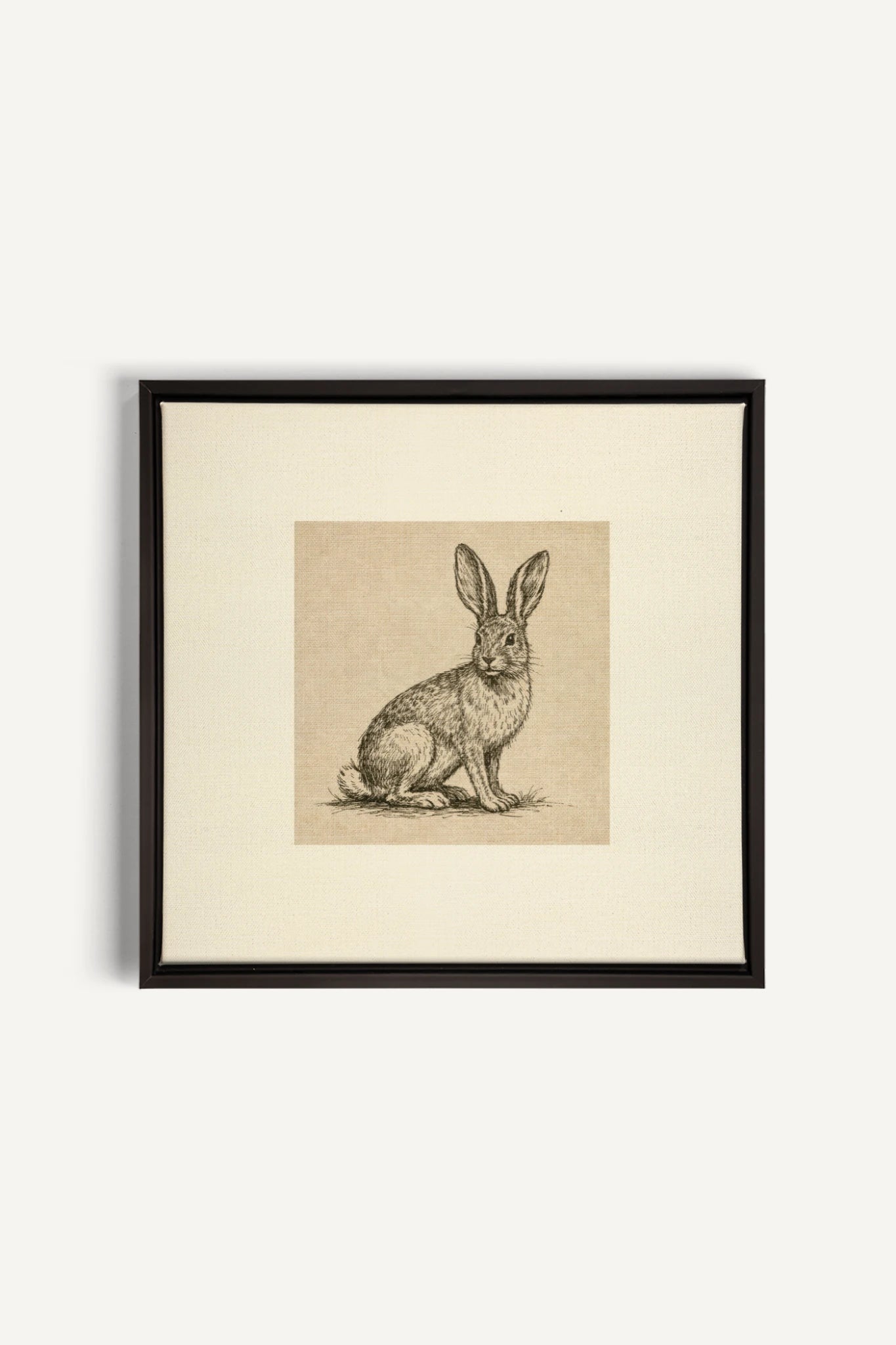 LAPIN DE LIN, Work on stretched canvas, framed Black