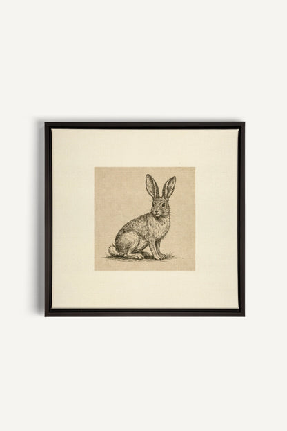 LAPIN DE LIN, Work on stretched canvas, framed Black