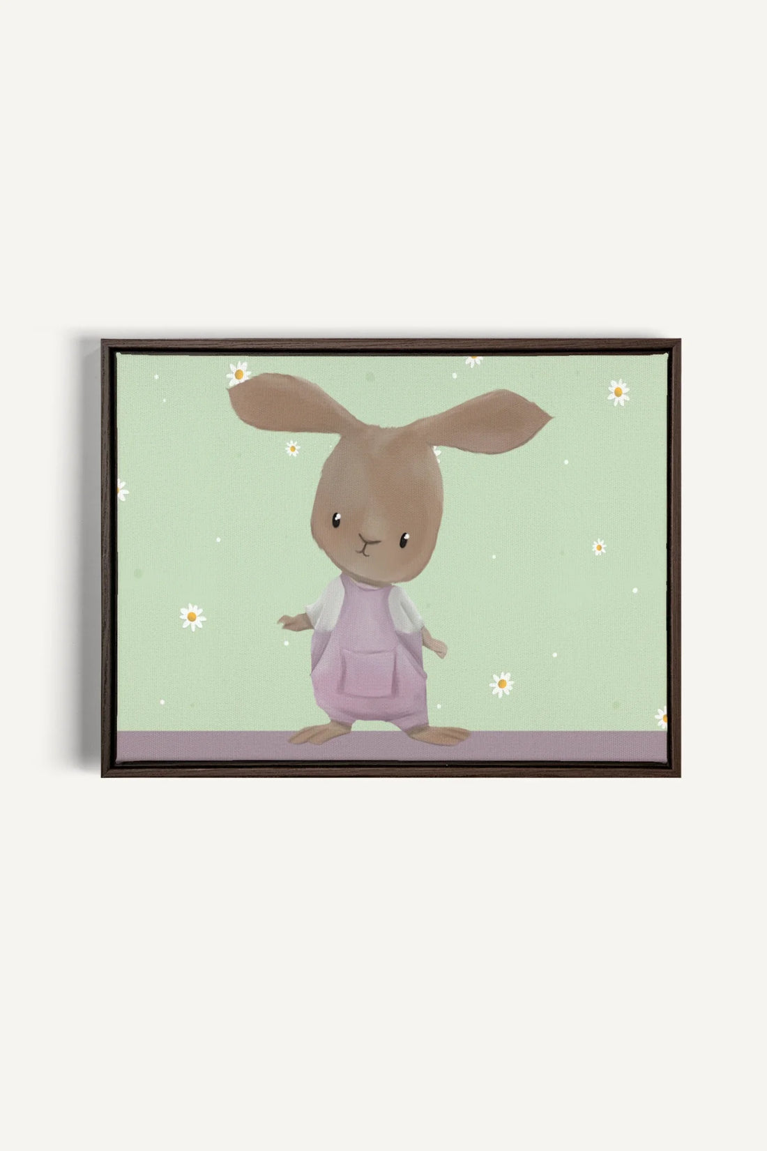 OLEKA CANVAS - LAPIN, Oeuvre sur toile étirée, encadré Brun Noyer