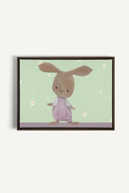 OLEKA CANVAS - LAPIN, Oeuvre sur toile étirée, encadré Brun Noyer