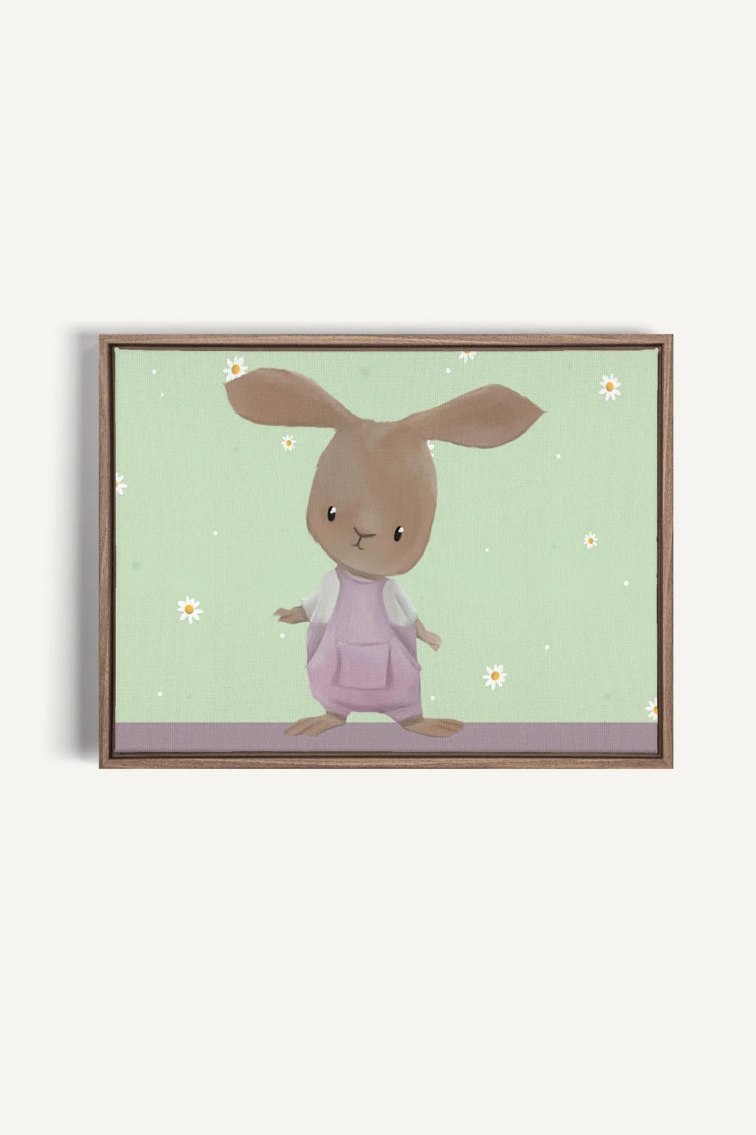 OLEKA CANVAS - LAPIN, Oeuvre sur toile étirée, encadré Brun Chêne