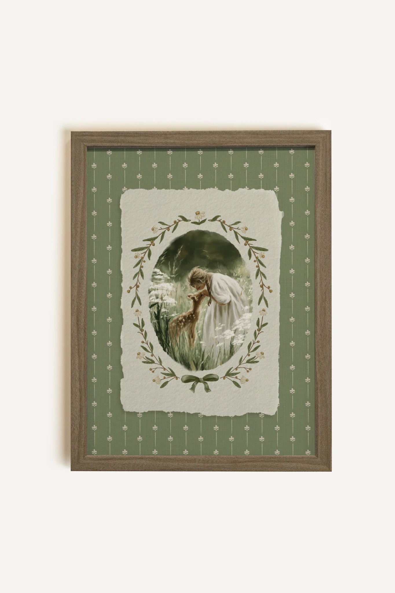 LA RENCONTRE, Work on canvas, oak brown frame