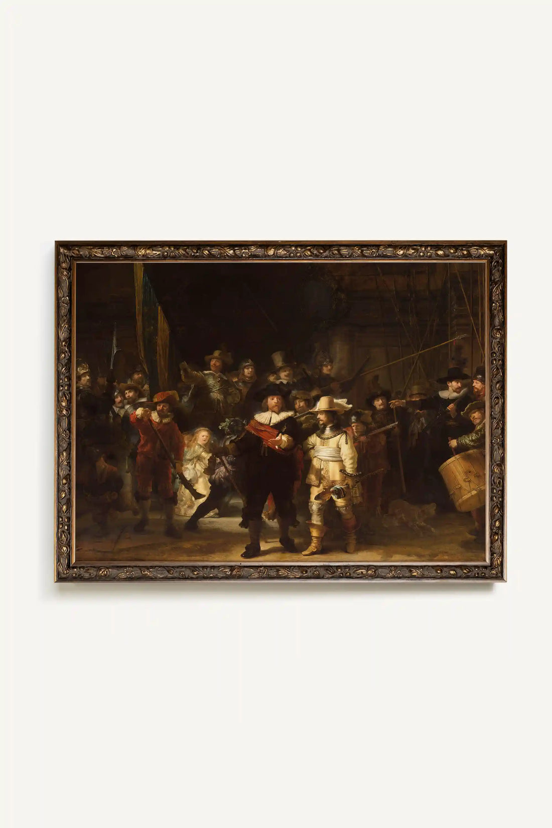 LA RONDE DE NUIT, Artwork on rigid canvas, framed in Vintage Bronze