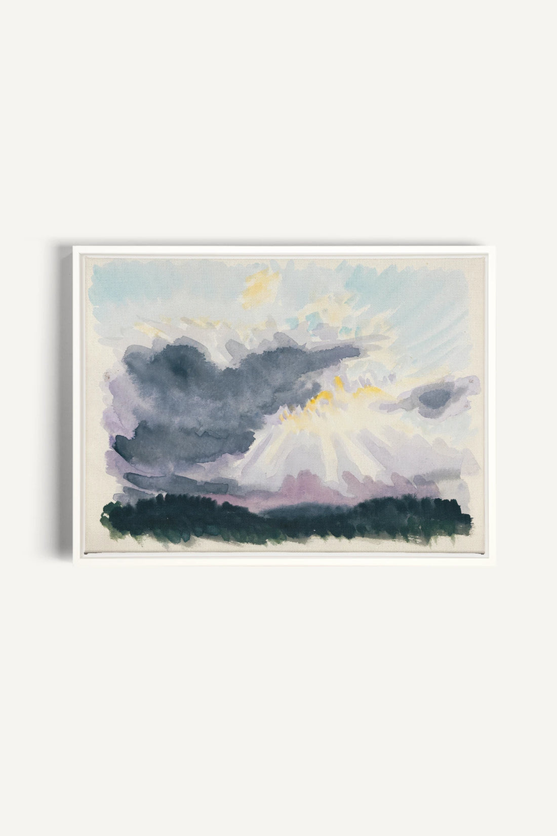LAVENDER STORM, Oeuvre sur toile étirée, encadré Blanc