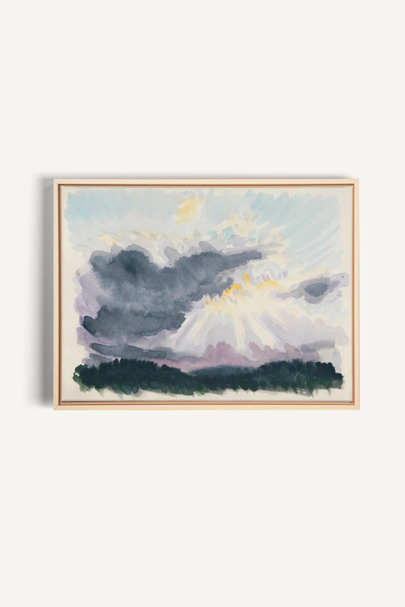 LAVENDER STORM, Oeuvre sur toile étirée, encadré Naturel Clair