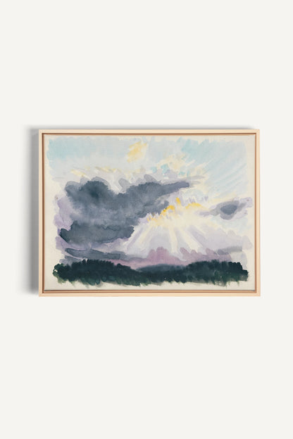 LAVENDER STORM, Oeuvre sur toile étirée, encadré Naturel Clair