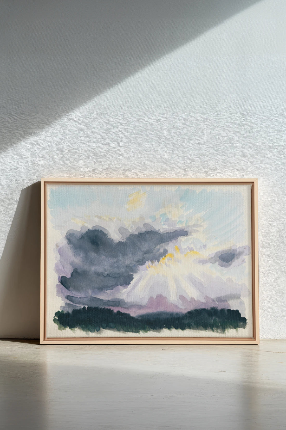 LAVENDER STORM, Work on stretched canvas, framed Naturel Clair