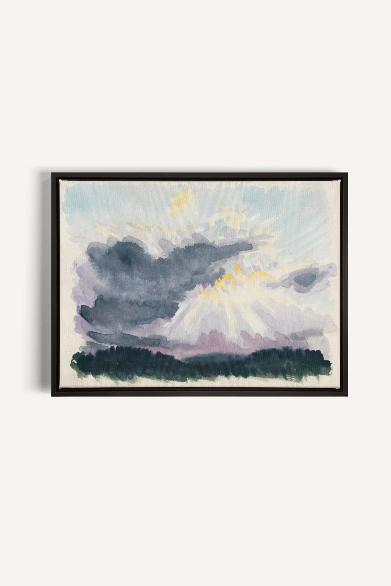 LAVENDER STORM, Work on stretched canvas, framed Black