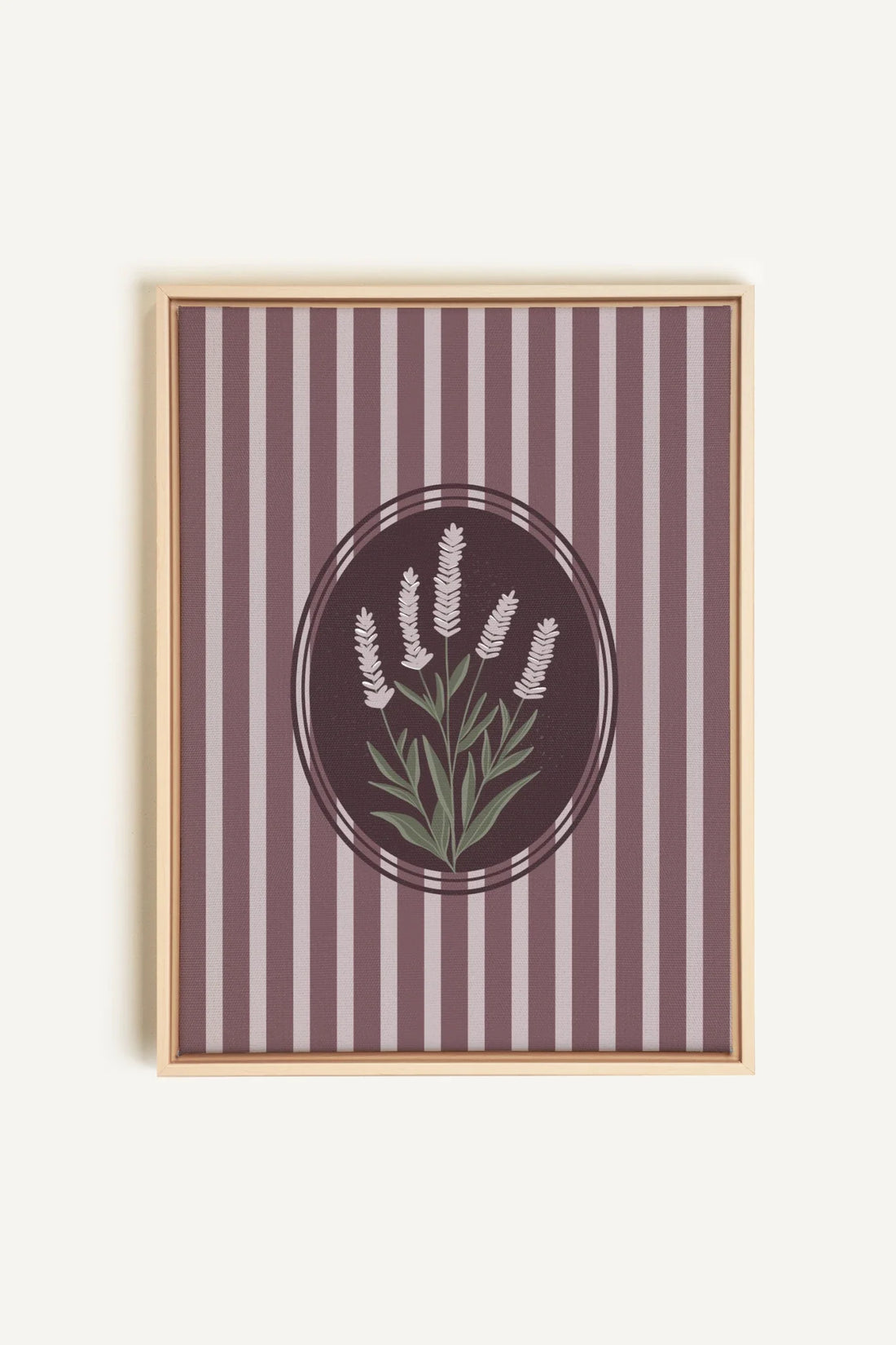 OLEKA CANVAS - LAVENDER STRIPES, Oeuvre sur toile étirée, encadré Naturel Clair